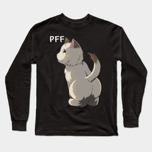 Pff, Cute Cat Butt Long Sleeve T-Shirt